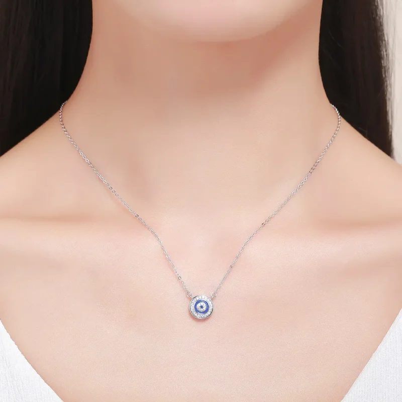 (image for) Pandora Style Silver Devil's Eye Necklace - SCN165 - View 3