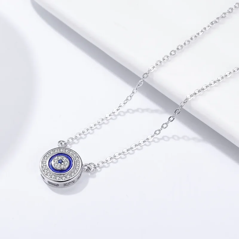 (image for) Pandora Style Silver Devil's Eye Necklace - SCN165 - View 6