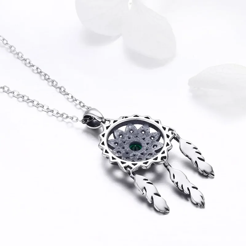 (image for) Pandora Style Silver Dreamcatcher Necklace - SCN263 - View 3