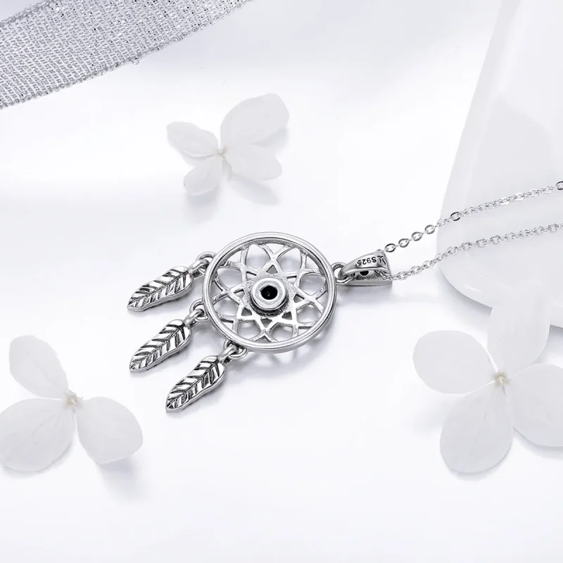 (image for) Pandora Style Silver Dreamcatcher Necklace - SCN279 - View 3