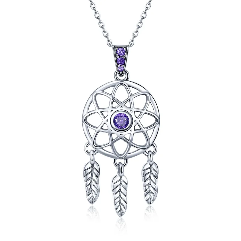 (image for) Pandora Style Silver Dreamcatcher Necklace - SCN279