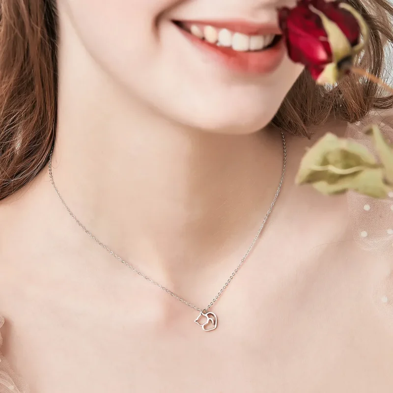 (image for) Pandora Style Silver Dumb Cat Pendant Necklace - SCN188 - View 10