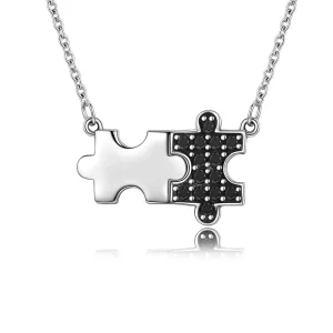 (image for) Pandora Style Silver Dynamic Puzzle Necklace - SCN129