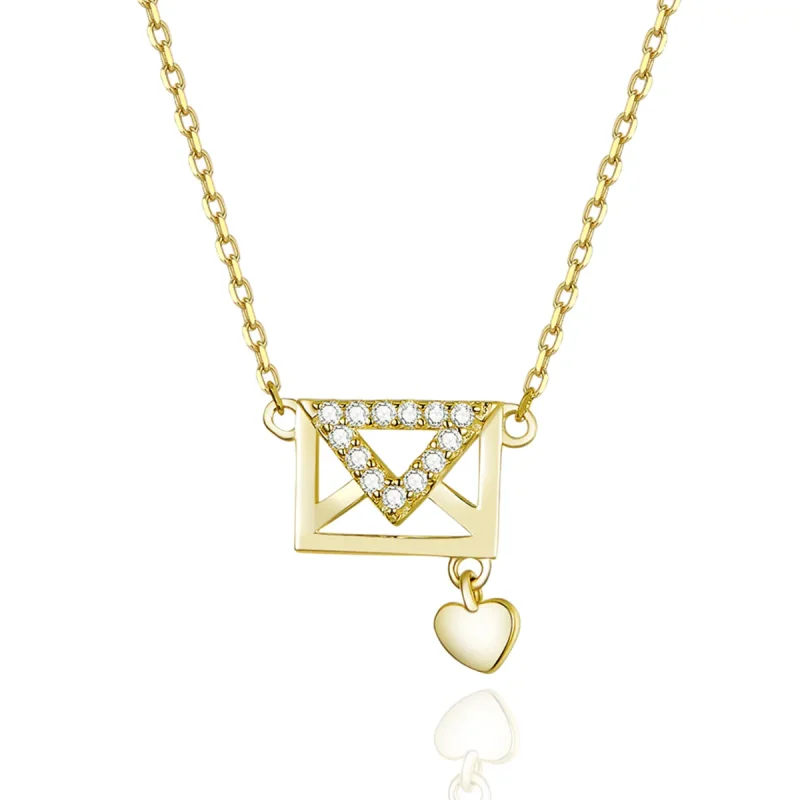(image for) Pandora Style Silver Envelope Necklace - SCN379