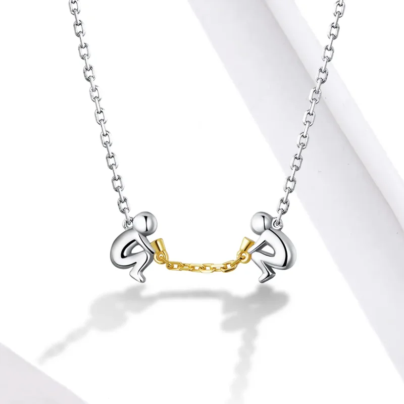 (image for) Pandora Style Silver Fall In Love Necklace - SCN394 - View 5