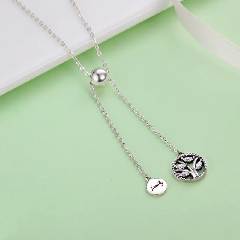 (image for) Pandora Style Silver Family Tree and Home Necklace - SCN106 - View 5