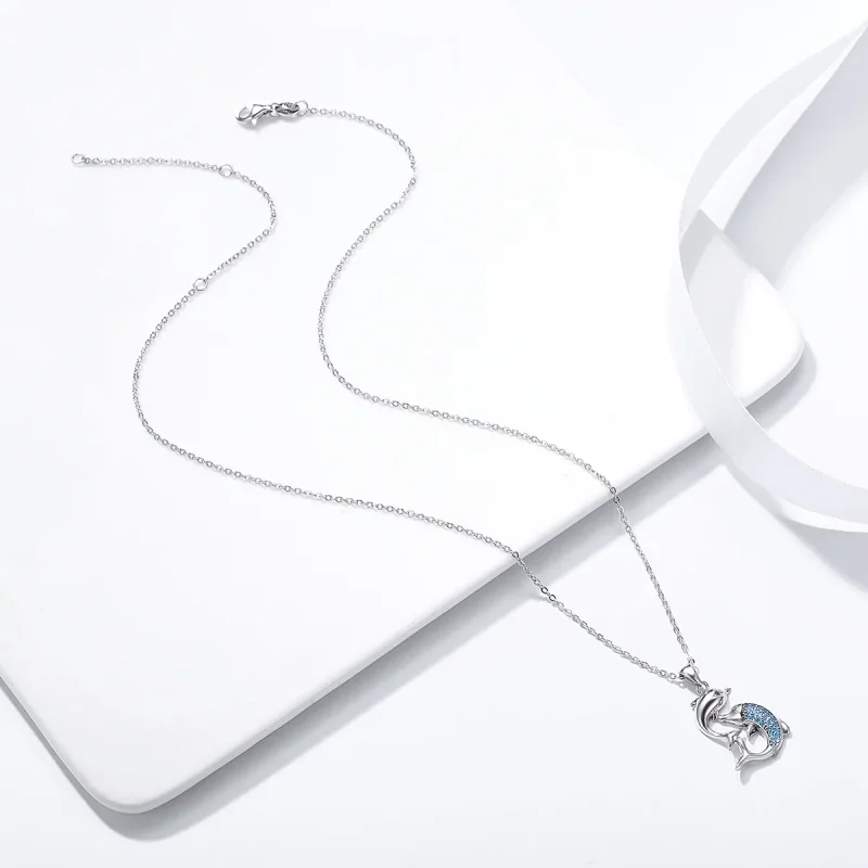 (image for) Pandora Style Silver Fantasy Dolphin Necklace - SCN168 - View 5