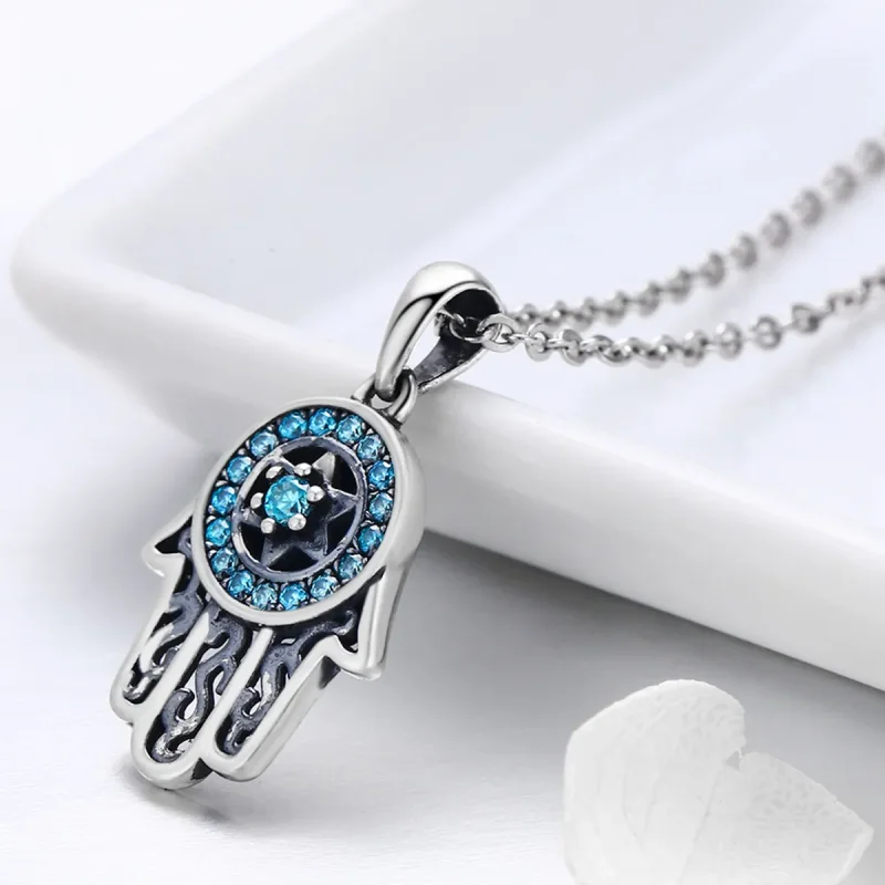 (image for) Pandora Style Silver Fatima's Guarding Necklace - SCN264 - View 2
