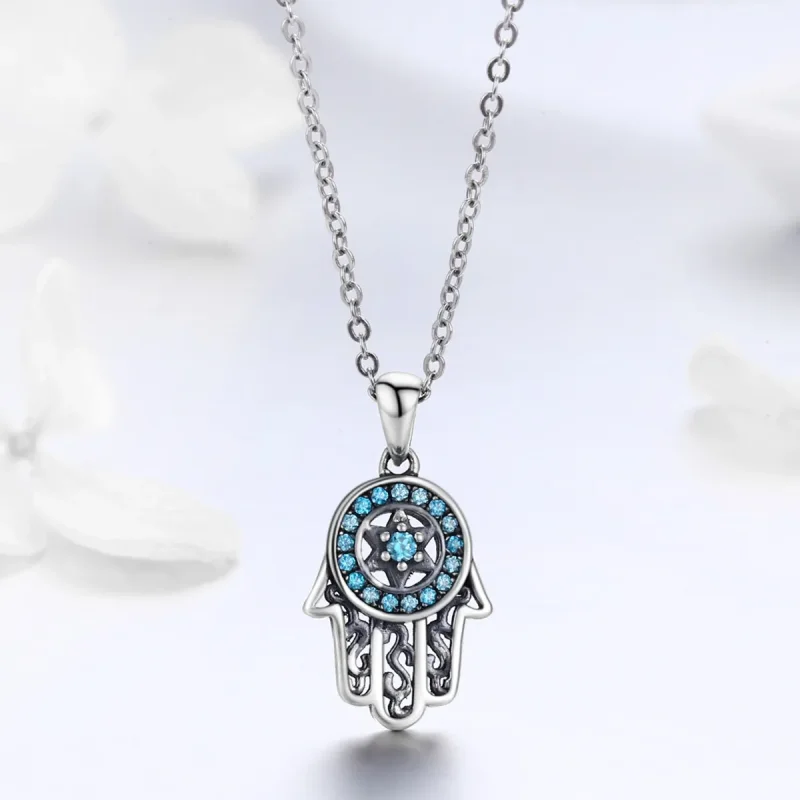 (image for) Pandora Style Silver Fatima's Guarding Necklace - SCN264 - View 3