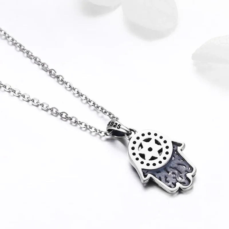 (image for) Pandora Style Silver Fatima's Guarding Necklace - SCN264 - View 4
