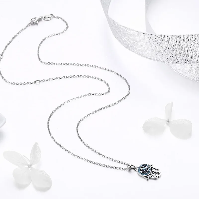 (image for) Pandora Style Silver Fatima's Guarding Necklace - SCN264 - View 5