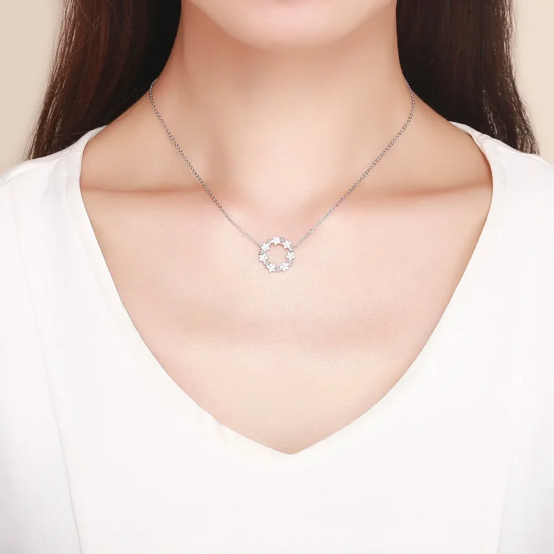 (image for) Pandora Style Silver Full of Stars Pendant Necklace - BSN028 - View 6