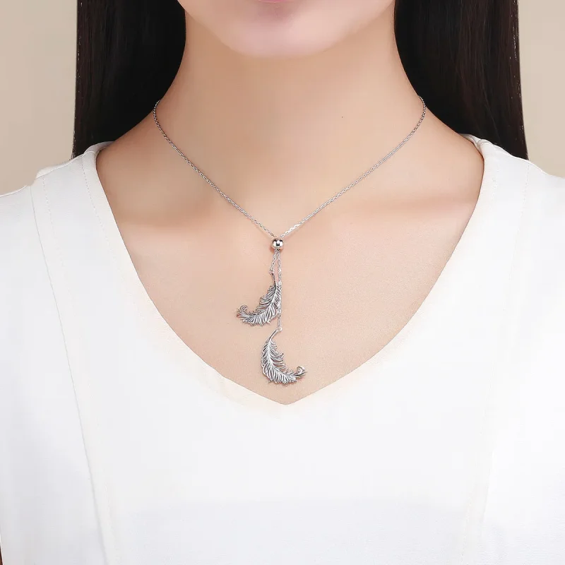 (image for) Pandora Style Silver Gently Love Necklace - SCN322 - View 6