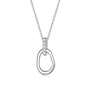 (image for) Pandora Style Silver Geometric Pendant Necklace - SCN440