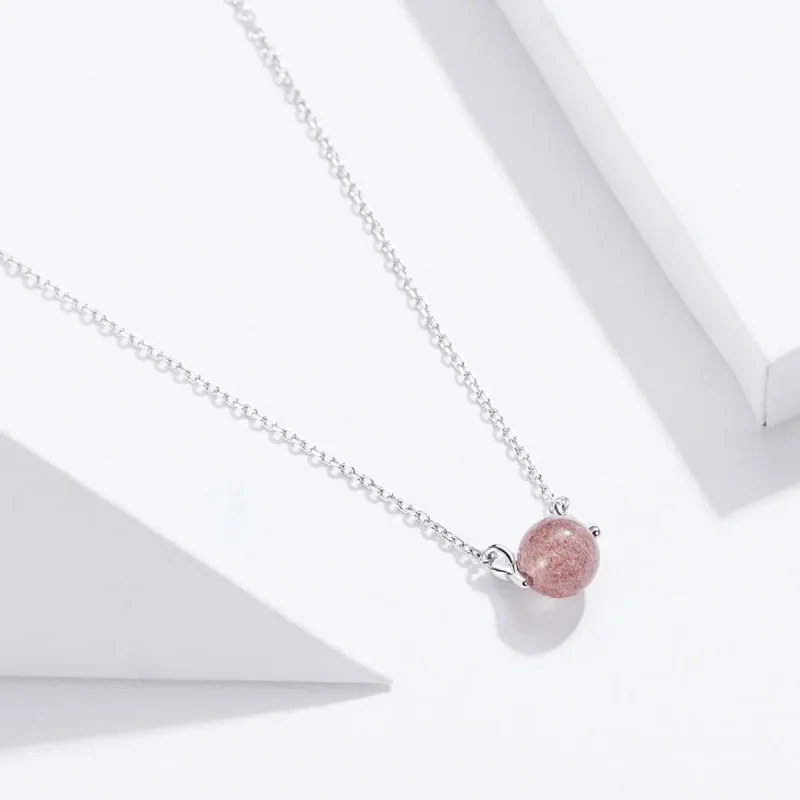 (image for) Pandora Style Silver Glass Kitty Necklace - SCN335 - View 3