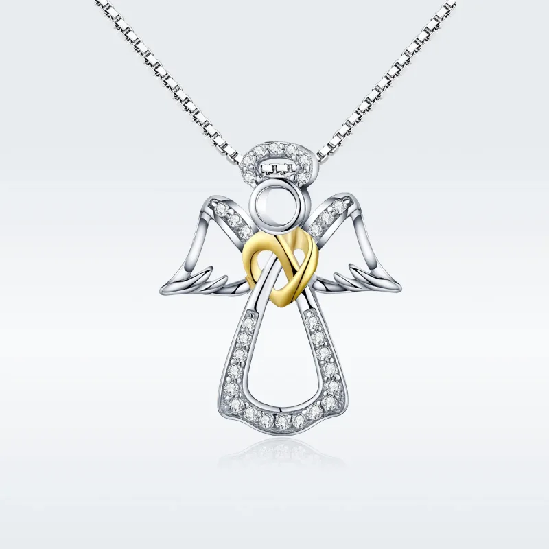 (image for) Pandora Style Silver Guardian Angel Necklace - SCN123 - View 2