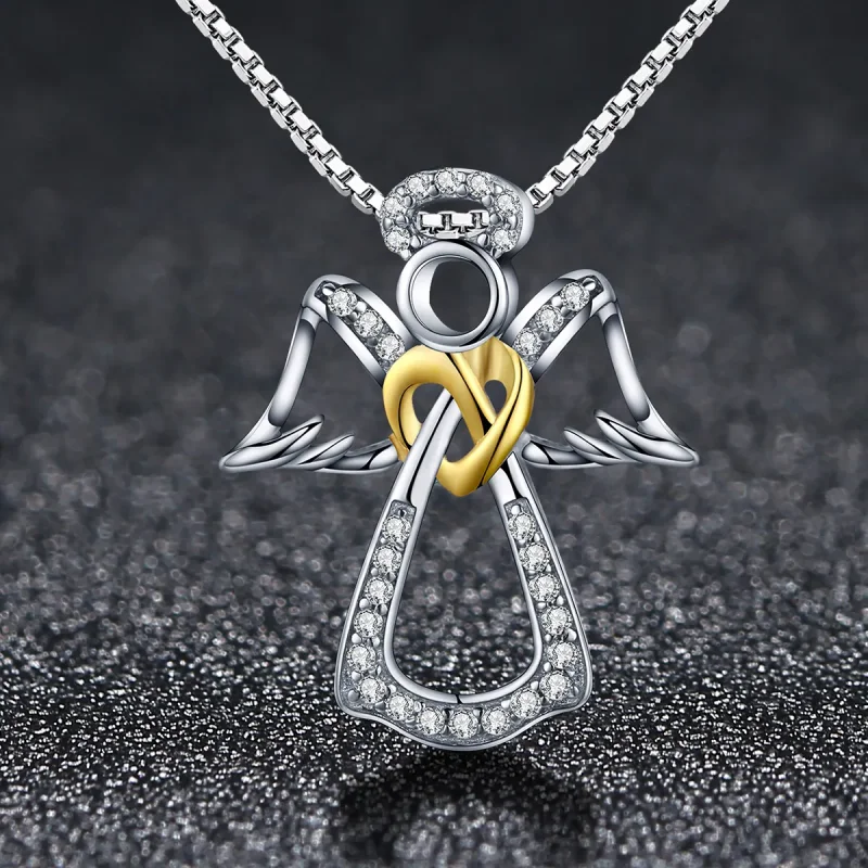 (image for) Pandora Style Silver Guardian Angel Necklace - SCN123 - View 3