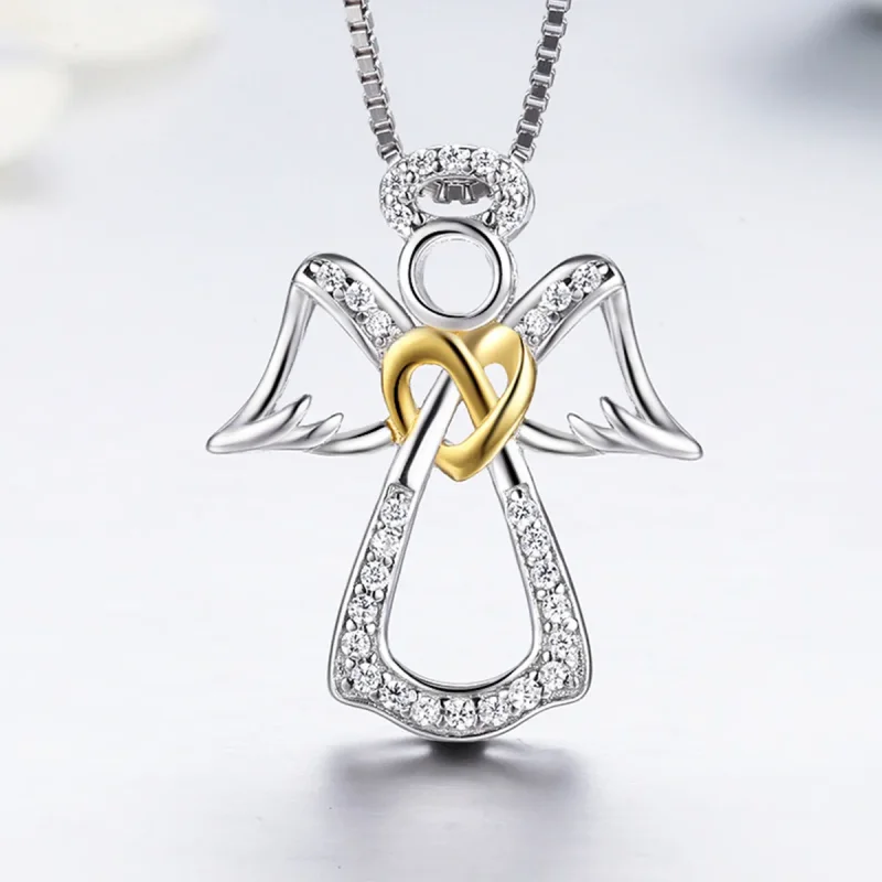(image for) Pandora Style Silver Guardian Angel Necklace - SCN123 - View 4