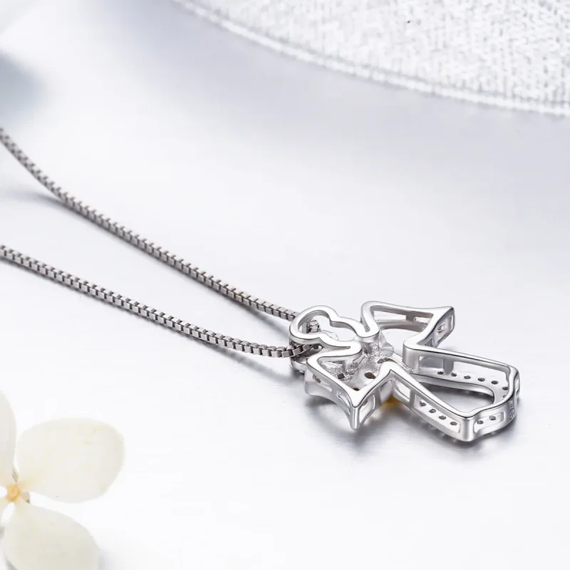 (image for) Pandora Style Silver Guardian Angel Necklace - SCN123 - View 5