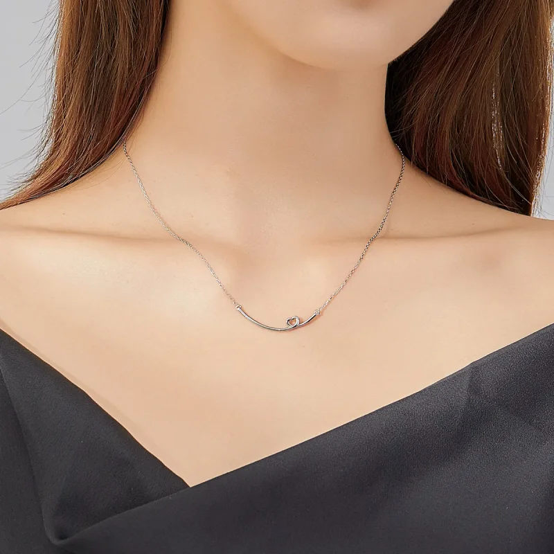 (image for) Pandora Style Silver Happy Smile Necklace - SCN381 - View 6
