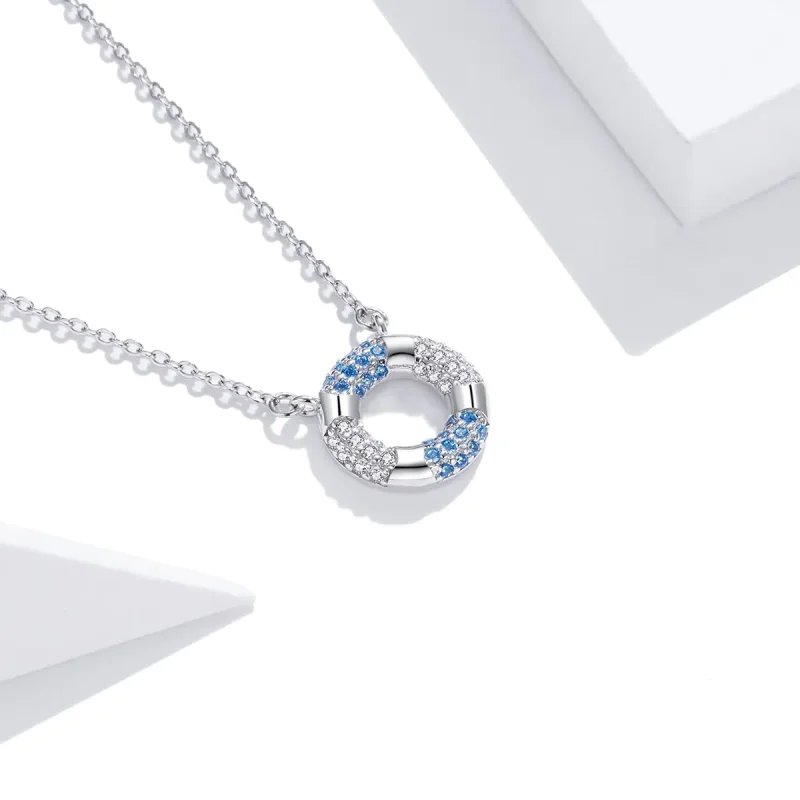 (image for) Pandora Style Silver Happy Swimming Pendant Necklace - SCN447 - View 2