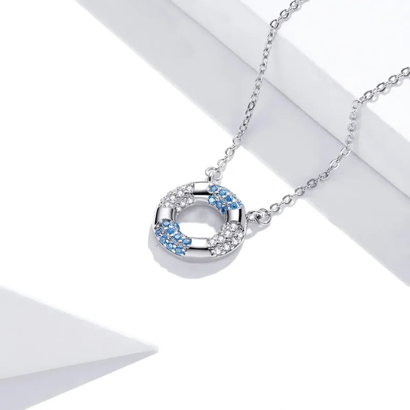 (image for) Pandora Style Silver Happy Swimming Pendant Necklace - SCN447 - View 3