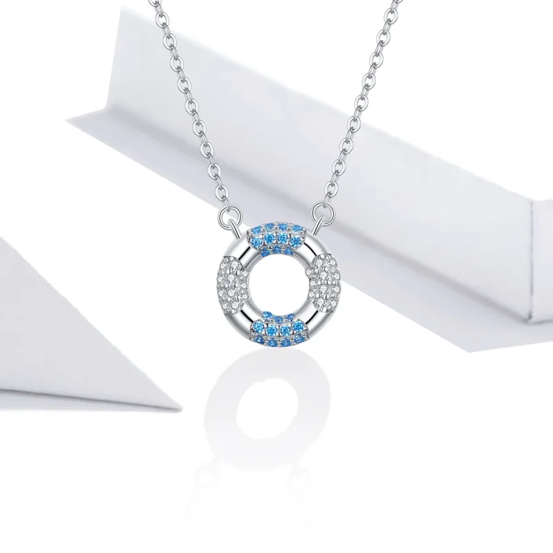 (image for) Pandora Style Silver Happy Swimming Pendant Necklace - SCN447 - View 5