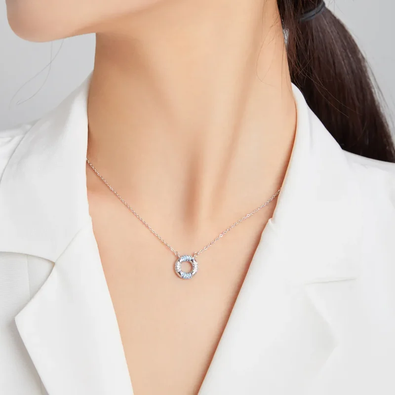 (image for) Pandora Style Silver Happy Swimming Pendant Necklace - SCN447 - View 8