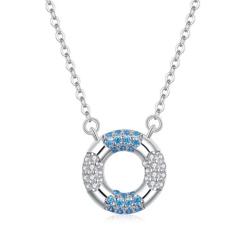 (image for) Pandora Style Silver Happy Swimming Pendant Necklace - SCN447
