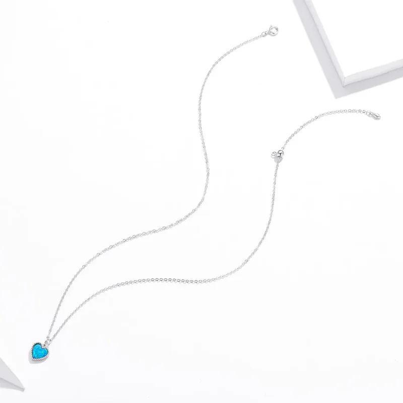 (image for) Pandora Style Silver Heart Pendant Necklace - SCN413 - View 4