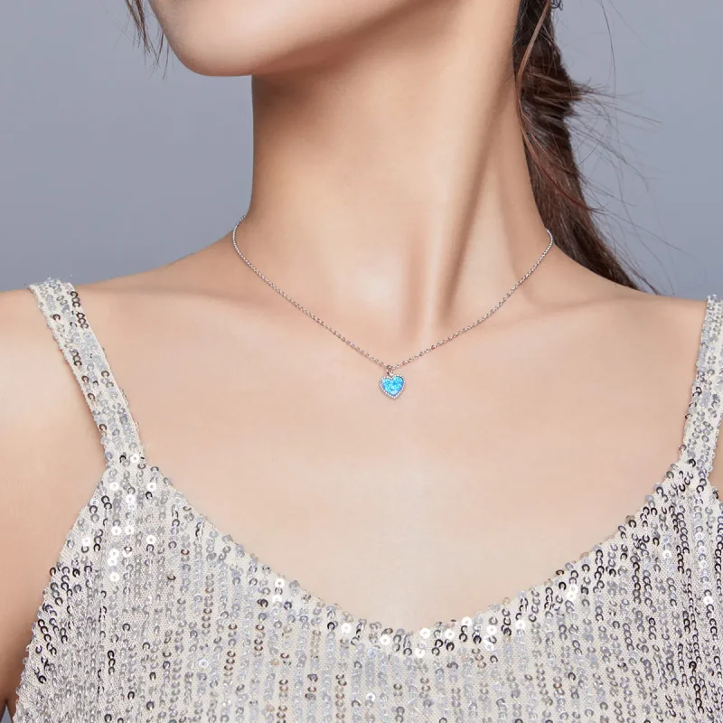 (image for) Pandora Style Silver Heart Pendant Necklace - SCN413 - View 8