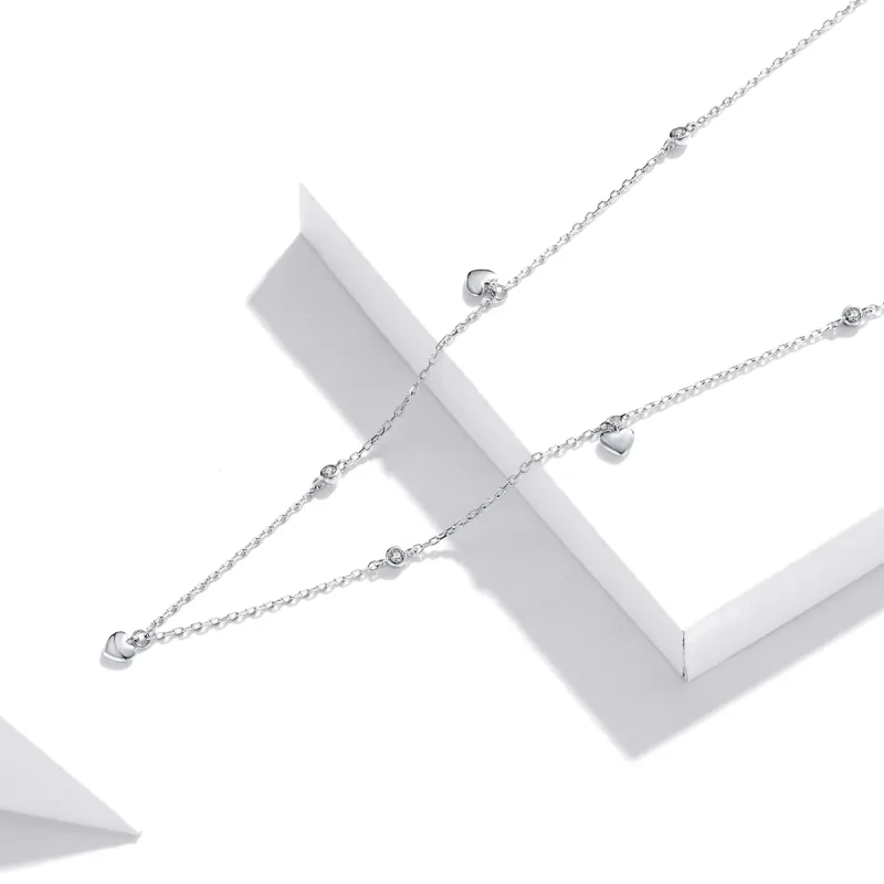 (image for) Pandora Style Silver Heart Shape Pendant Necklace - SCN417 - View 3