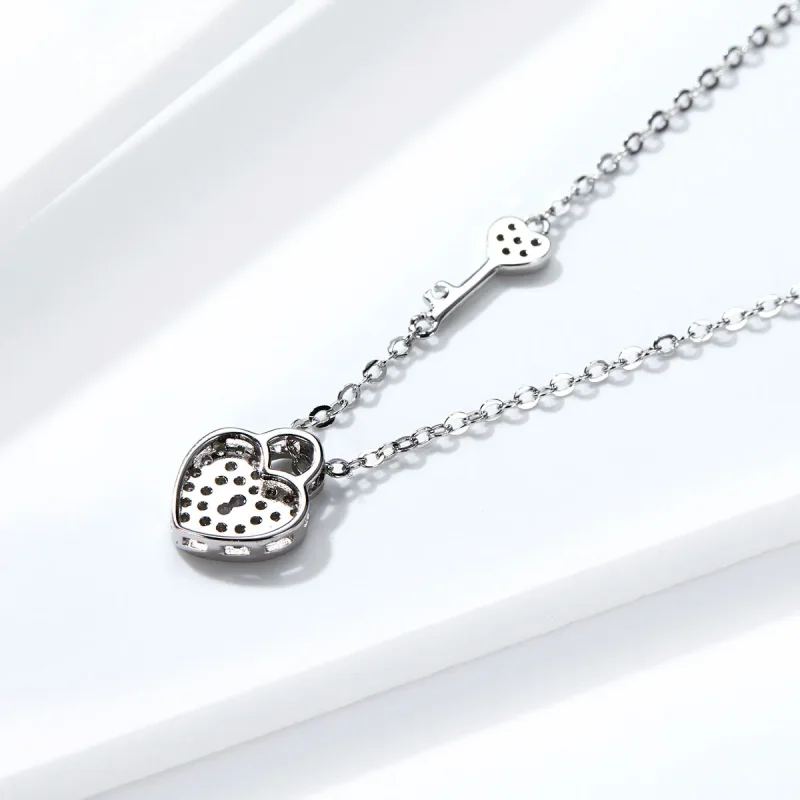 (image for) Pandora Style Silver Heartslock Necklace - SCN315 - View 4