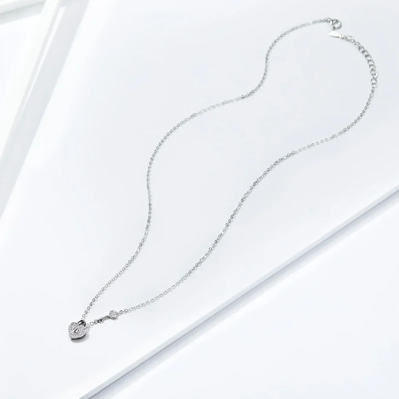 (image for) Pandora Style Silver Heartslock Necklace - SCN315 - View 5