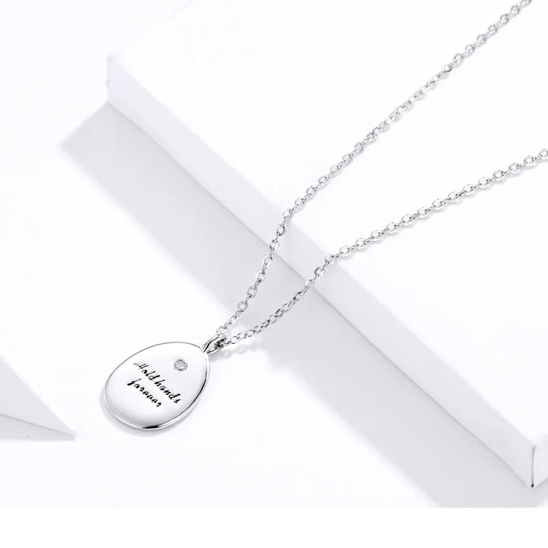 (image for) Pandora Style Silver Hold Your Hand Necklace - SCN363 - View 4