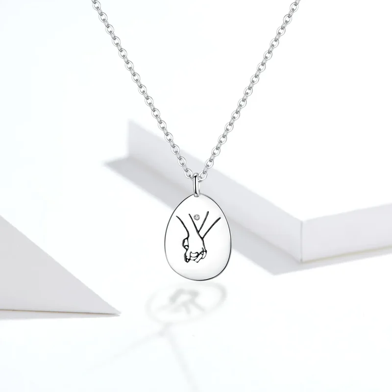 (image for) Pandora Style Silver Hold Your Hand Necklace - SCN363 - View 5