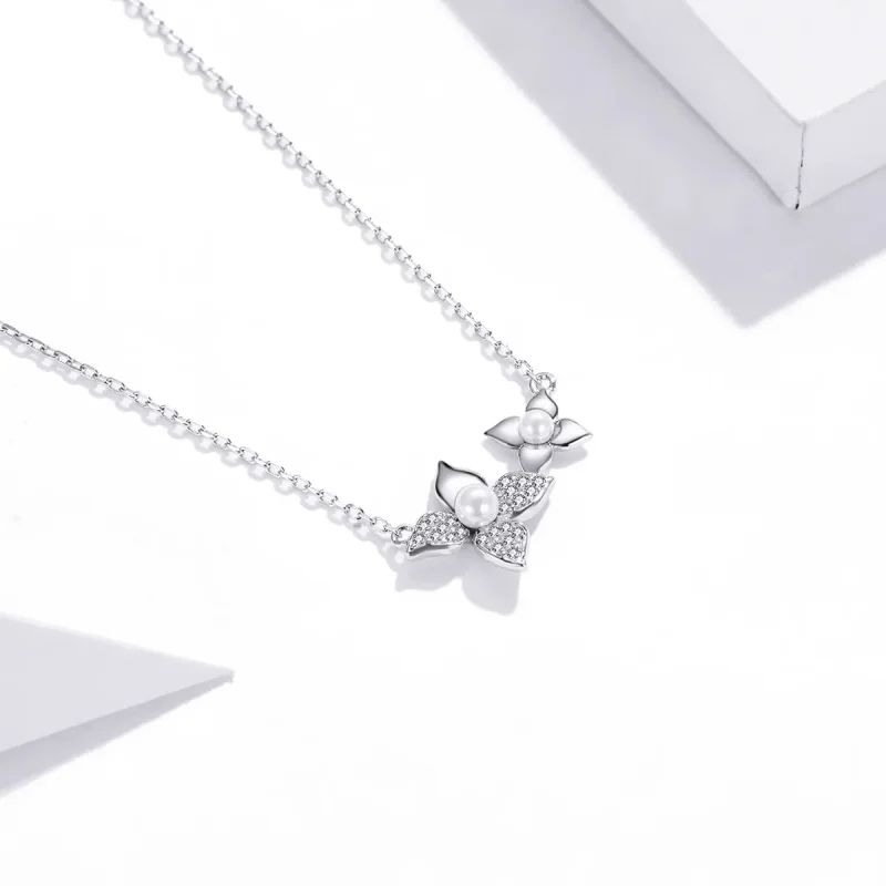 (image for) Pandora Style Silver Hydrangea Ball Pendant Necklace - SCN438 - View 2