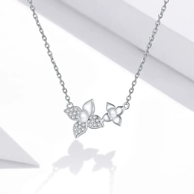 (image for) Pandora Style Silver Hydrangea Ball Pendant Necklace - SCN438 - View 5