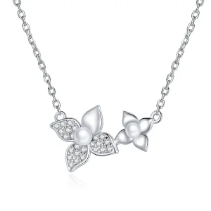 (image for) Pandora Style Silver Hydrangea Ball Pendant Necklace - SCN438