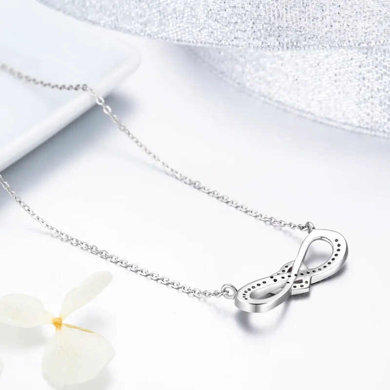 (image for) Pandora Style Silver Infinite Love Necklace - SCN100 - View 6