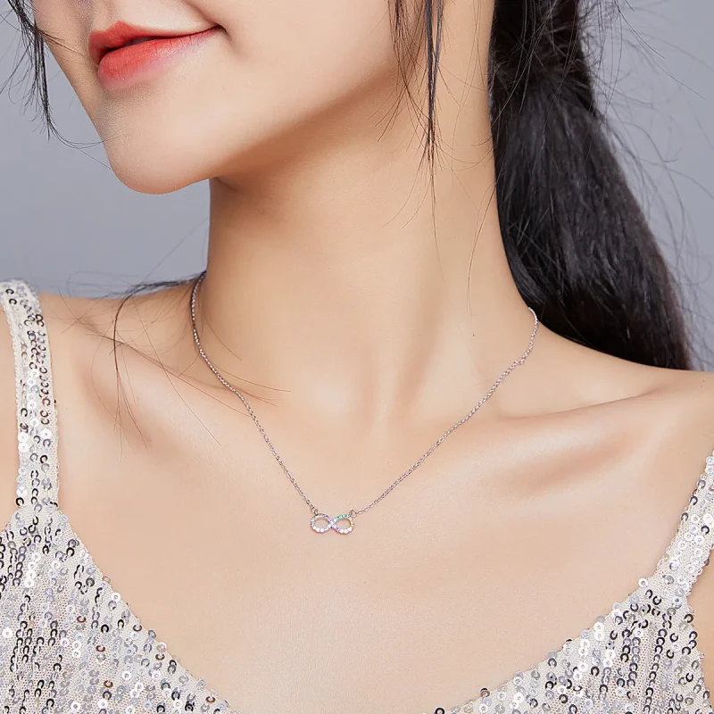 (image for) Pandora Style Silver Infinity Symbol Necklace - SCN402 - View 6
