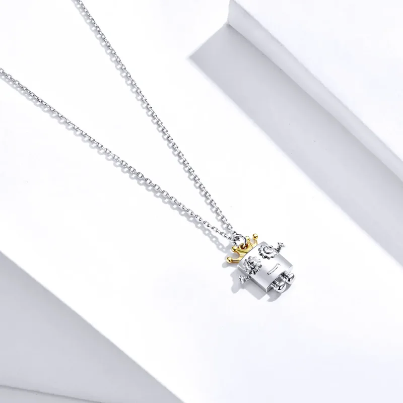 (image for) Pandora Style Silver King of Robot Necklace - SCN387 - View 3