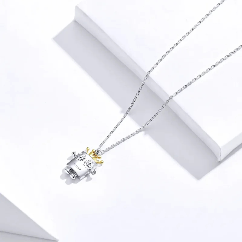 (image for) Pandora Style Silver King of Robot Necklace - SCN387 - View 4
