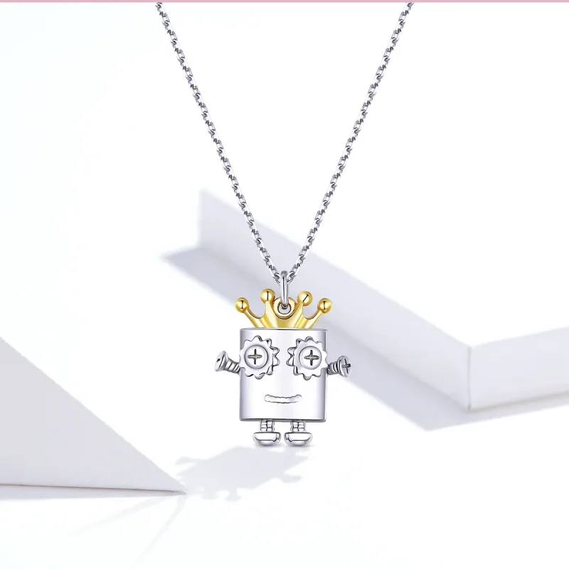 (image for) Pandora Style Silver King of Robot Necklace - SCN387 - View 5
