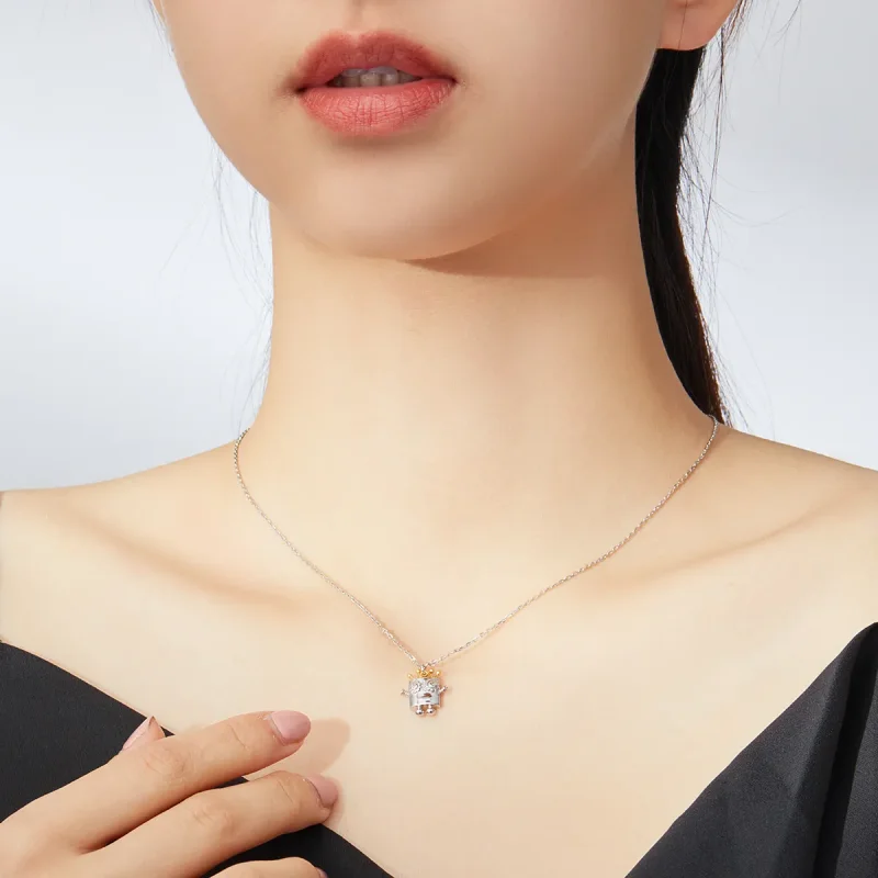 (image for) Pandora Style Silver King of Robot Necklace - SCN387 - View 6