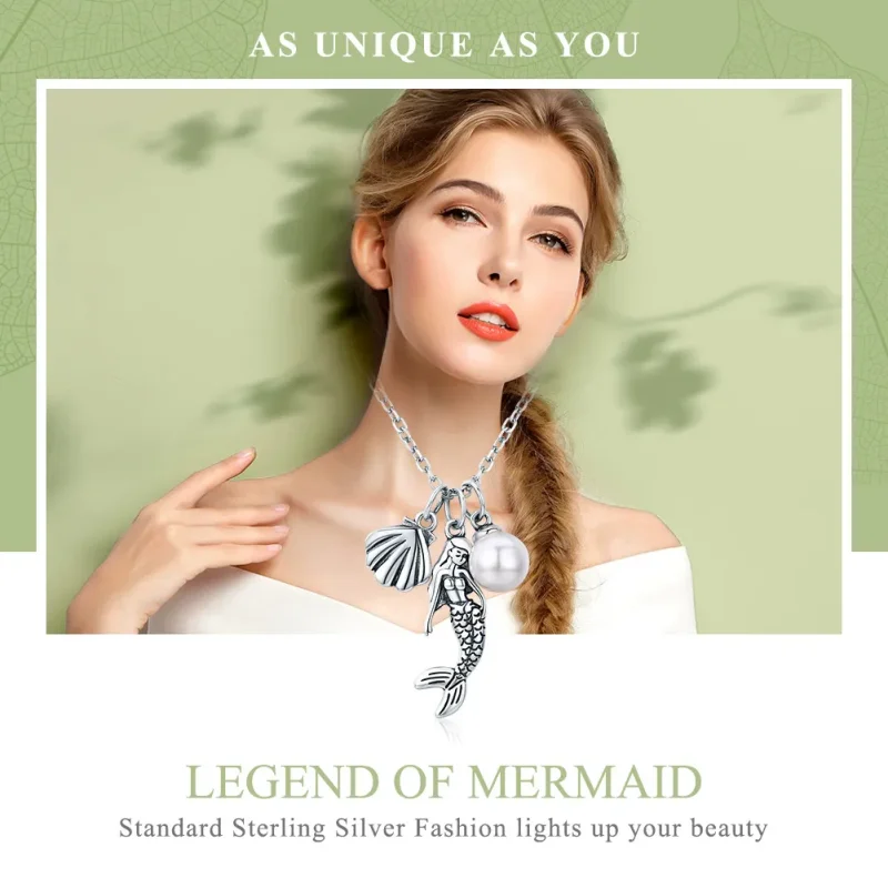 (image for) Pandora Style Silver Legend of Mermaid Necklace - SCN237 - View 2