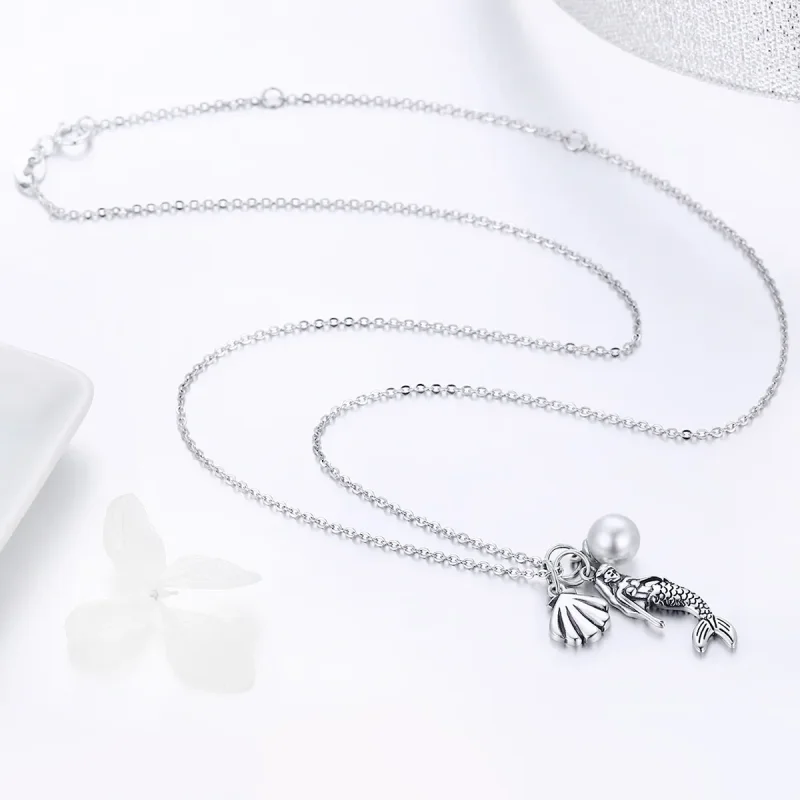 (image for) Pandora Style Silver Legend of Mermaid Necklace - SCN237 - View 3