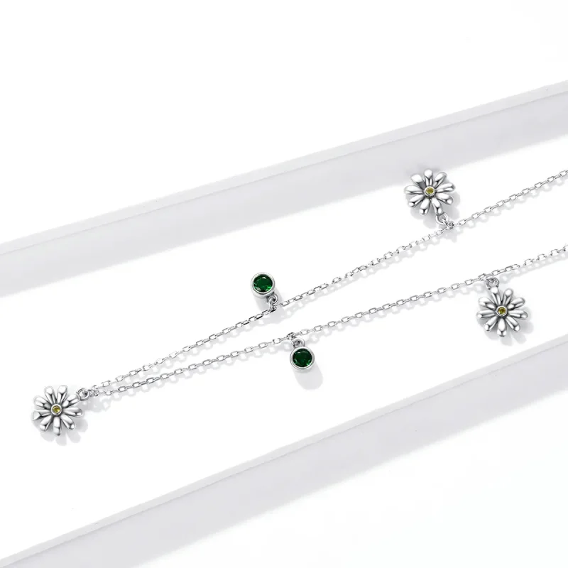 (image for) Pandora Style Silver Little Daisy Pendant Necklace - SCN415 - View 2
