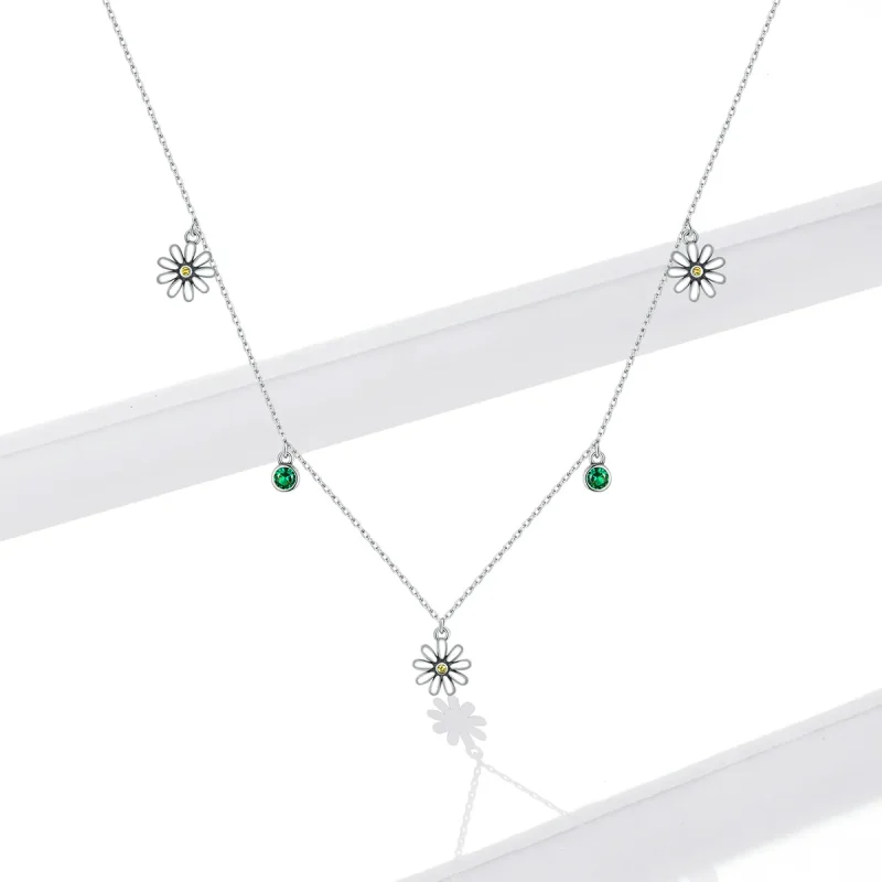 (image for) Pandora Style Silver Little Daisy Pendant Necklace - SCN415 - View 5