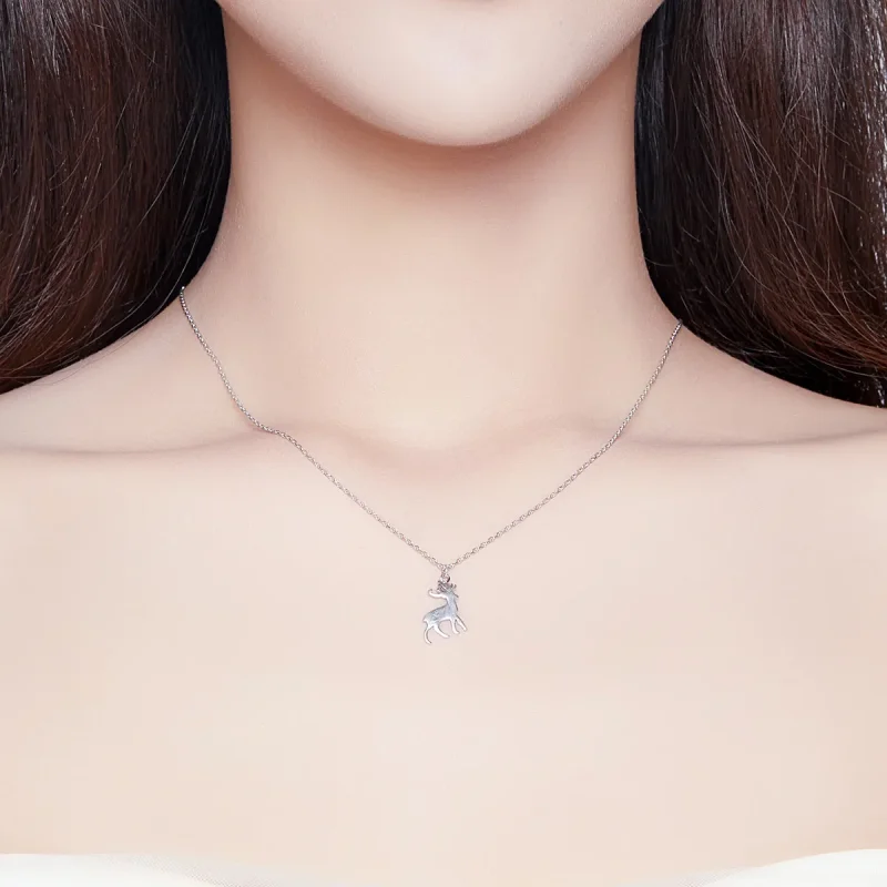 (image for) Pandora Style Silver Little Deer Necklace - SCN362 - View 6